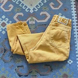 Vintage 1990s BONGO Distressed Yellow Jeans. Size 7